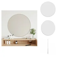 Lustra - vidaXL Lustro ścienne srebrne okrągłe Ø 60 cm - Lustro - miniaturka - grafika 1