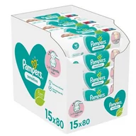 Chusteczki nawilżane - PAMPERS Chusteczki nawilżane Sensitive 15X80 8001841063188 - miniaturka - grafika 1