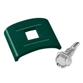Akcesoria do ogrodzeń - Łącznik łukowy+ wkręt samozrywalny 10 szt. zielony - miniaturka - grafika 1