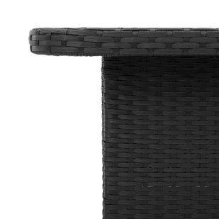 Stół ogrodowy, czarny, 110x110x71 cm, polirattan i akacja Lumarko! - Stoły ogrodowe - miniaturka - grafika 9