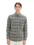 Koszule męskie - TOM TAILOR koszula męska, 32277 - Green Dust Colorful Check, XXL - miniaturka - grafika 1