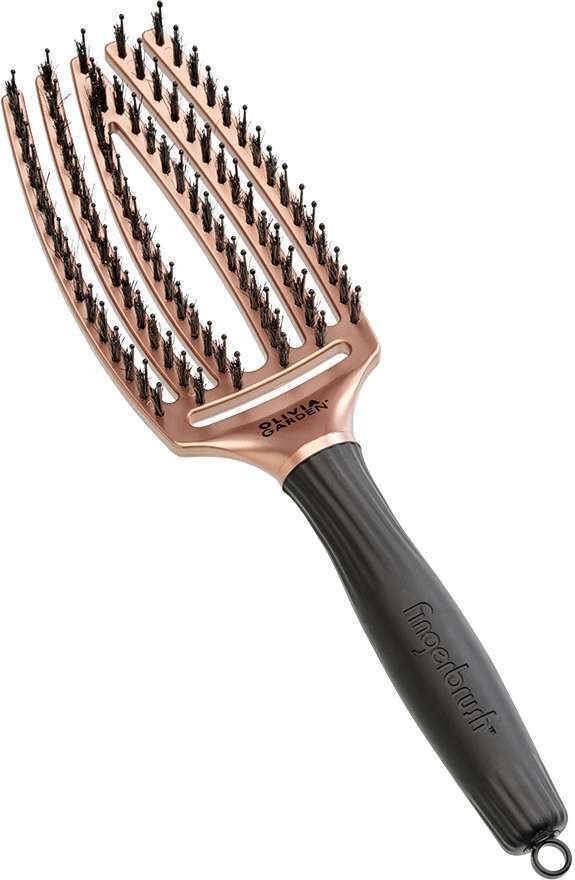 Olivia Garden Finger Brush Combo Medium TRINITY, Szczotka do Rozczesywania Włosów i Masażu, Włosie Dzika, Trinity Love Rose Gold OLI000189