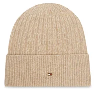 Czapki damskie - Czapka Tommy Hilfiger Th Cable Enamel Flag AW0AW17776 Brązowy - miniaturka - grafika 1