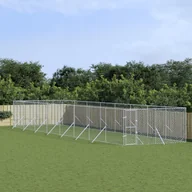 Sprzęt podróżny i transportery dla psów - vidaXL Kojec zewnętrzny dla psa, srebrny, 4x16x2 m, stal galwanizowana - miniaturka - grafika 1