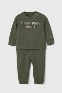 Komplety dla niemowląt - Calvin Klein Jeans dres niemowlęcy kolor zielony - grafika 1