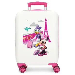 Joumma Disney Minnie & Daisy Paris Walizka kabinowa biała 33 x 50 x 20 cm sztywne zapięcie szyfrowe ABS z boku 28,4 kg 2 kg 4 podwójne koła bagaż ręczny, biała, walizka kabinowa - Walizki - miniaturka - grafika 1
