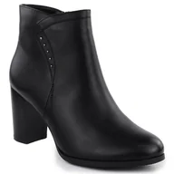 Botki damskie - Botki damskie na słupku ocieplane czarne Sergio Leone BT25015 - miniaturka - grafika 1