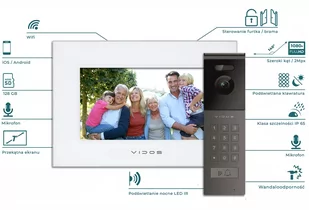 Wideodomofon WIFI Vidos X M10W-X + S12D FullHD Android Podczerwień MicroSD - Wideodomofony - miniaturka - grafika 5