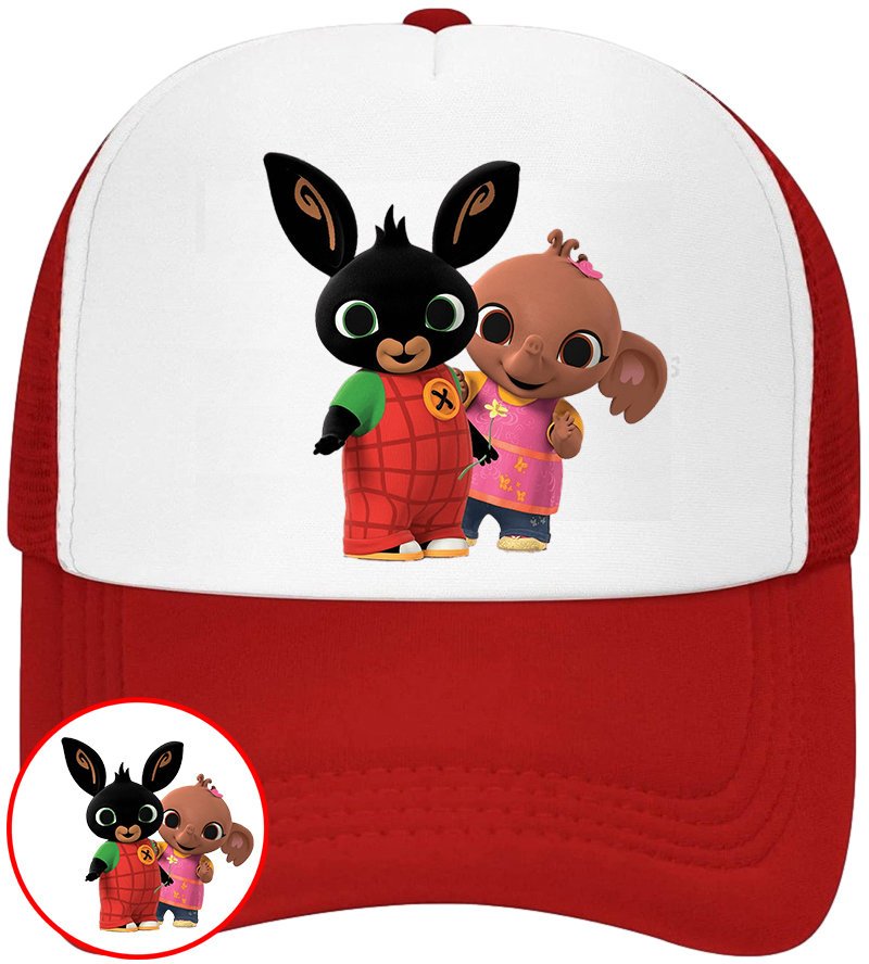 CZAPKA Z DASZKIEM BING DLA DZIECI LATO SIATKA CZERWONA BEJSBOLÓWKA