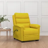 Stoły i łóżka do masażu - vidaXL Podnoszony fotel masujący, żółty, aksamitny - miniaturka - grafika 1