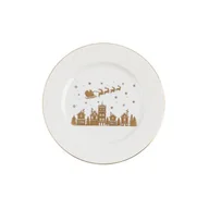 Talerze - Talerz deserowy reliefowany złote domki 20 cm - miniaturka - grafika 1