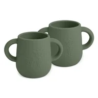 Kubki dla dzieci - Nuuroo - 2 kubeczki silikonowe otwarte KOALA GIRAF Dusty Green - miniaturka - grafika 1