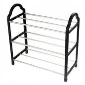 Szafki na buty - Półka Na Buty Szafka Regał Do Przedpokoju 3 Poziomy Składany Czarny - miniaturka - grafika 1