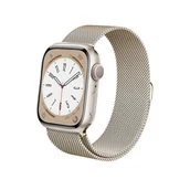 Akcesoria do smartwatchy - Crong Milano Steel – Pasek ze stali nierdzewnej do Apple Watch 38/40/41 mm (szampański) - miniaturka - grafika 1