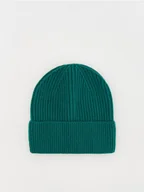 Czapki dla dzieci - Reserved - Wełniana czapka - ciemnozielony - miniaturka - grafika 1