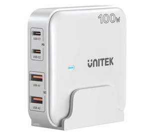 Unitek Ładowarka biurkowa GaN 100W 2x USB-A 2x USB-C - Ładowarki do telefonów - miniaturka - grafika 1