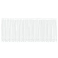 Firany - vidaXL Firanka Koronkowa z zasłonami Kwiatowy Biały 400 x 100 cm Poliester - miniaturka - grafika 1