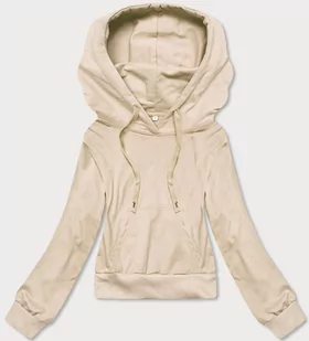 KRÓTKA BLUZA DRESOWA Z KAPTUREM KREMOWA (8B939-132) - J.STYLE - Bluzy damskie - miniaturka - grafika 1