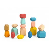 Klocki - Tooky Toy Lumarko Klocki Drewniane Kamienie Edukacyjne Montessori 16 El TH299 Lek - miniaturka - grafika 1