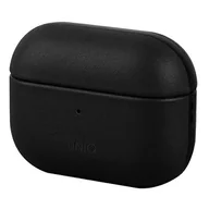 Akcesoria do słuchawek - Uniq UNIQ etui Terra AirPods Pro Genuine Leather czarny/black UNIQ402BLK - miniaturka - grafika 1