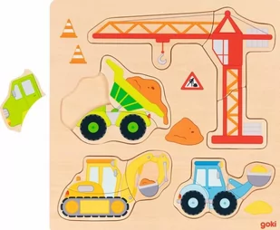 Goki Puzzle pojazdy budowy 57439 - Układanki dla dzieci - miniaturka - grafika 1