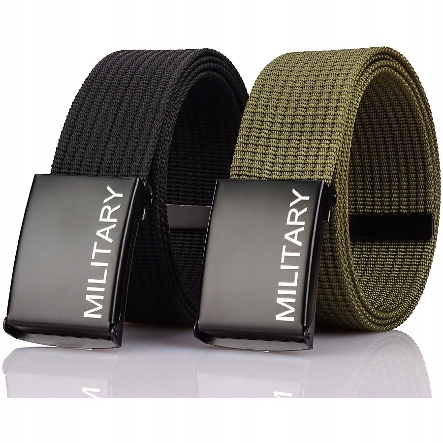 Wojskowy Zestaw Pasków Czarny/Zielony GRACIO 135