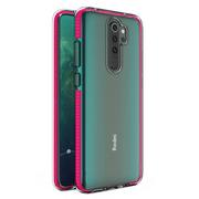 Etui i futerały do telefonów - Spring Case pokrowiec żelowe etui z kolorową ramką do Xiaomi Redmi Note 8 Pro ciemnoróżowy - miniaturka - grafika 1