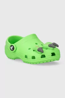 Buty dla chłopców - Crocs klapki dziecięce CLASSIC IAM DINOSAUR CLOG kolor zielony - grafika 1
