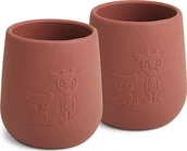 Miseczki i talerzyki dla dzieci - Nuuroo - Abel Silicone Cup 2-Pack - Mahogany Nu112 - miniaturka - grafika 1