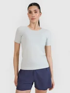 Koszulki sportowe damskie - 4F Koszulka do biegania w terenie regular damska - szara M/L - miniaturka - grafika 1