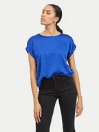 Koszulki i topy damskie - Vila T-Shirt Ellette 14059563 Niebieski Regular Fit - miniaturka - grafika 1