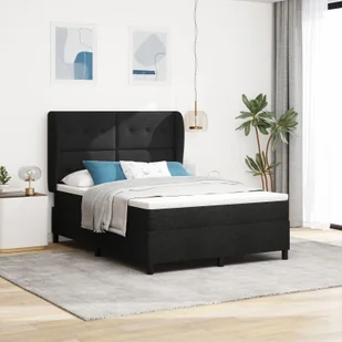 Łóżko Box Spring z materacem w kolorze czarnym, 160x200 cm, materiał - Łóżka - miniaturka - grafika 1