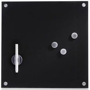 Szklana tablica magnetyczna MEMO + 3 magnesy 40x40 cm ZELLER B002QJC5O2 - Tablice i flipcharty - miniaturka - grafika 1