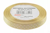 Pasmanteria - Brewis Wstążka dekoracyjna kropki 12mmx22m beżowa - miniaturka - grafika 1