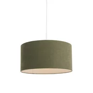 Lampy sufitowe - QAZQA Lampa wisząca biała klosz zielony 50cm - Combi - miniaturka - grafika 1