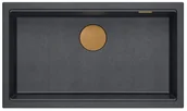 Zlewozmywaki - QUADRON Zlewozmywak (76x44) DASH 110 czarny, elementy miedziane HQD7644U8_PVDC1_U - miniaturka - grafika 1