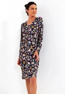 Piżamy damskie - Cana Koszulka 195 Granatowa w Kwiaty M Granatowy w kwiaty - miniaturka - grafika 1