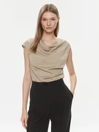 Bluzki damskie - Calvin Klein Bluzka K20K206281 Beżowy Slim Fit - miniaturka - grafika 1