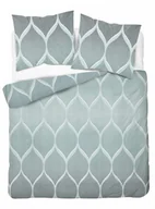 Pościel - Pościel satynowa 200x220 5221a zielona wzory geometryczne - miniaturka - grafika 1