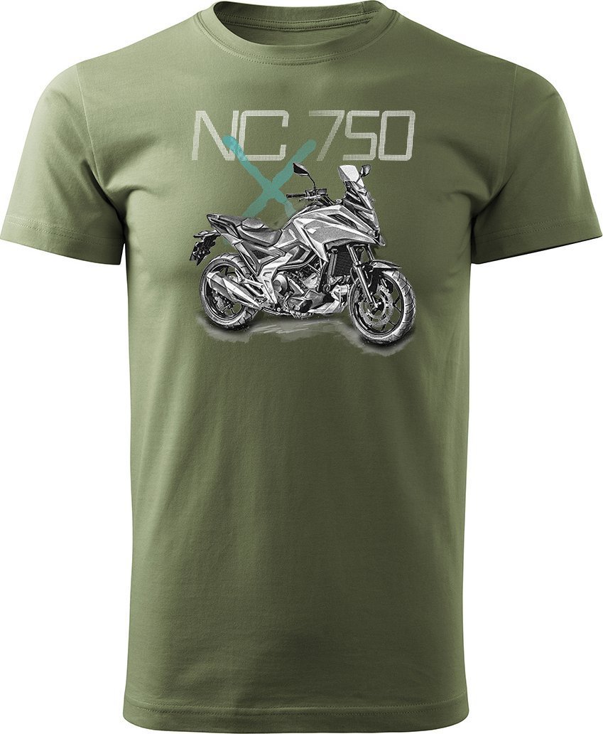 Koszulka z motocyklem na motor Honda NC 750 X NC750X męska khaki REGULAR M