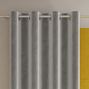 Gotowa zasłona z miękkiej welwetowej tkaniny Velvi, kolor szary na przelotkach, rozmiar 140x240 cm - Zasłony - miniaturka - grafika 1