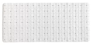 Mata do kąpieli antypoślizgowa 37x82 cm, biała - Akcesoria łazienkowe - miniaturka - grafika 1