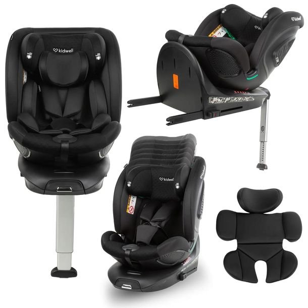 FOTELIK SAMOCHODOWY Kidwell GoCar CZARNY i-SIZE 40-135 cm ISOFIX Obrotowy