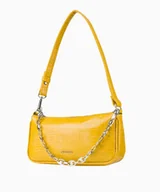Torebki damskie - PUCCINI Elegancka żółta torebka damska o fakturze croco - Puccini - miniaturka - grafika 1