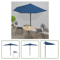 Parasole ogrodowe - The Living Store Półparasol balkonowy - aluminium - niebieski - 300x155x223 cm - Parasol Balkonowy - miniaturka - grafika 1
