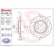 Tarcze hamulcowe - Tarcza hamulcowa BREMBO 08.A759.1X - miniaturka - grafika 1
