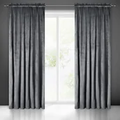 Zasłony - Zasłona welwet Melanie na taśmie 140x270 Grafitowa Eurofirany - miniaturka - grafika 1