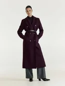 Płaszcze damskie - Reserved - Płaszcz z wełną Bellandi - burgundowy - miniaturka - grafika 1