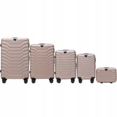 Walizki - WINGS KOMPLET 5 walizek PODRÓŻNYCH abs + BAGAŻ na 4 kółkach ZESTAW - miniaturka - grafika 1