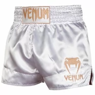 Spodnie sportowe męskie - Spodenki Muay Thai Venum Classic Shorts Białe - miniaturka - grafika 1